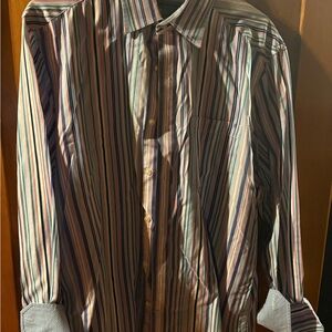 Johnston & Murphy Multicolor Striped Dress Shirt